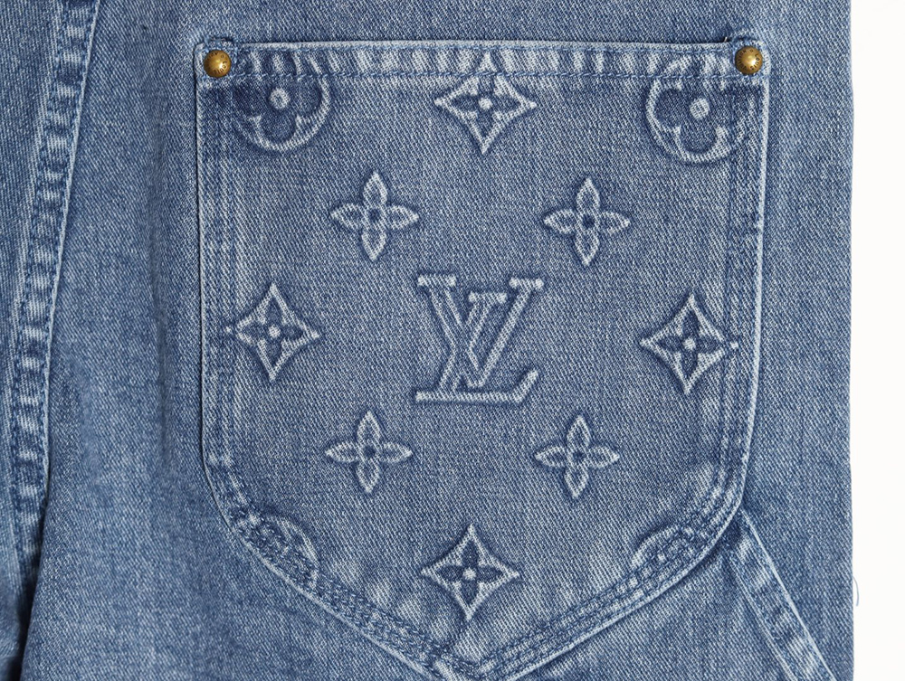 l0*is V*t0n embossed monogram cargo jeans