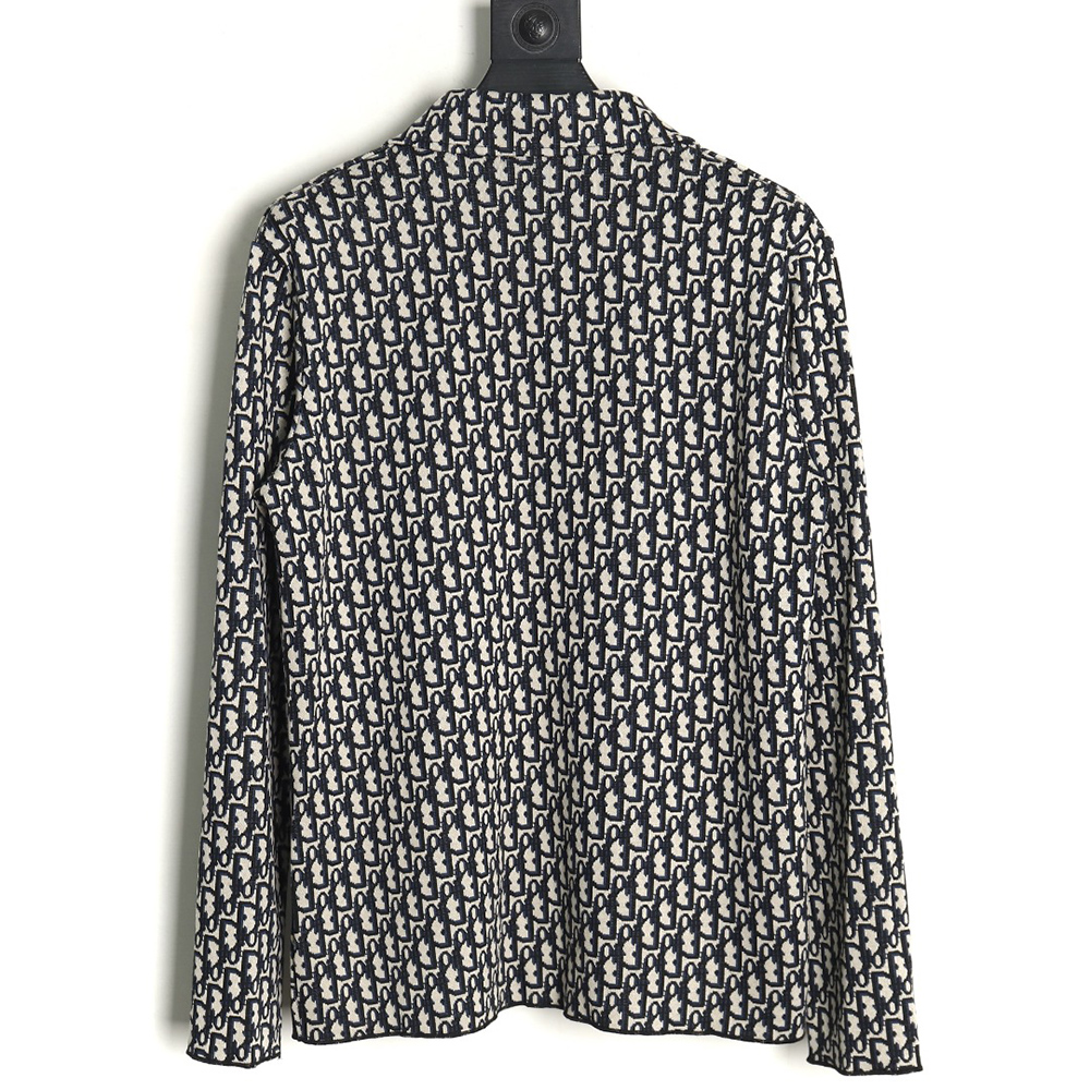 D*or monogram full print jacquard long sleeve shirt