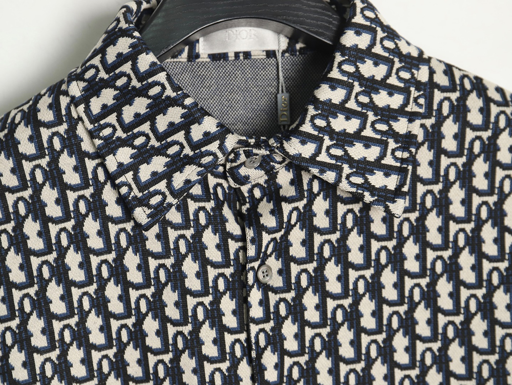 D*or monogram full print jacquard long sleeve shirt