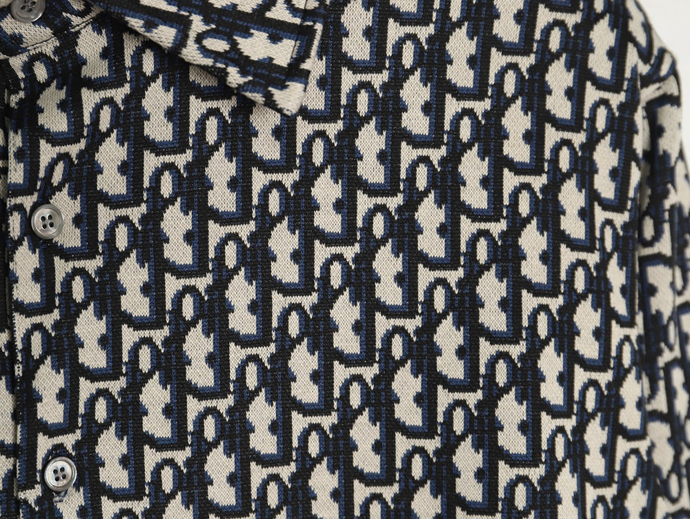 D*or monogram full print jacquard long sleeve shirt