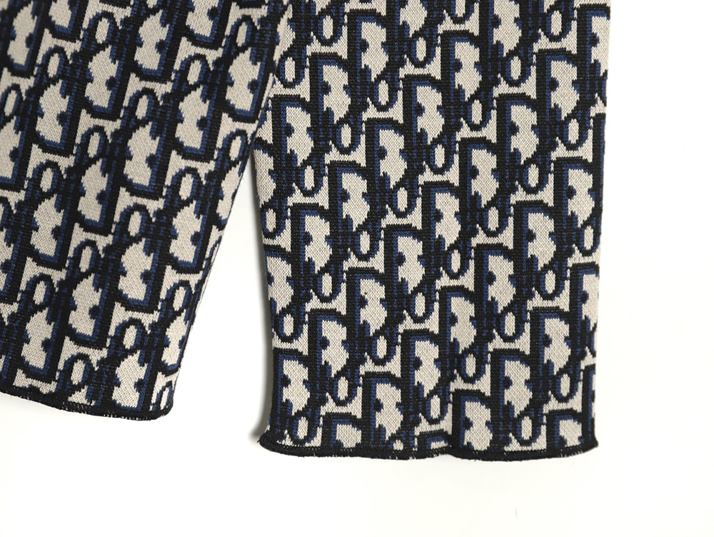 D*or monogram full print jacquard long sleeve shirt