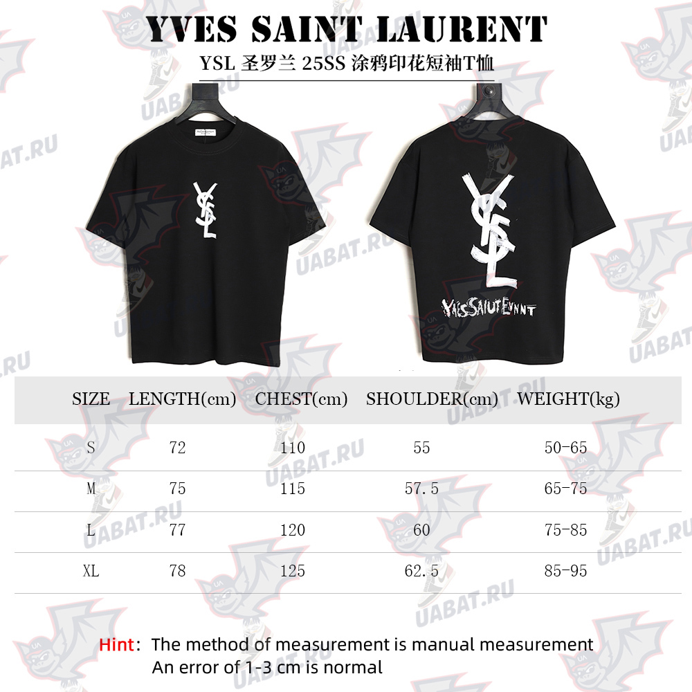 yves Sa**t Lau*nt graffiti print short-sleeved t-shirt