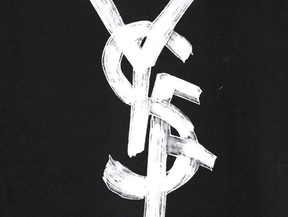 yves Sa**t Lau*nt graffiti print short-sleeved t-shirt