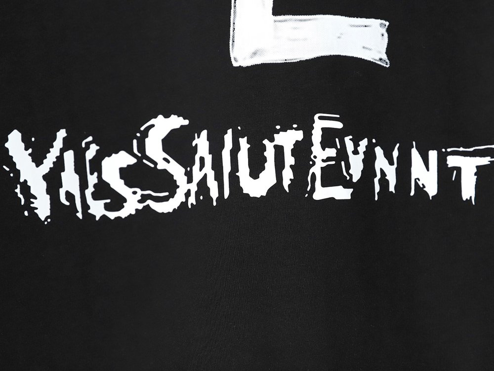 yves Sa**t Lau*nt graffiti print short-sleeved t-shirt
