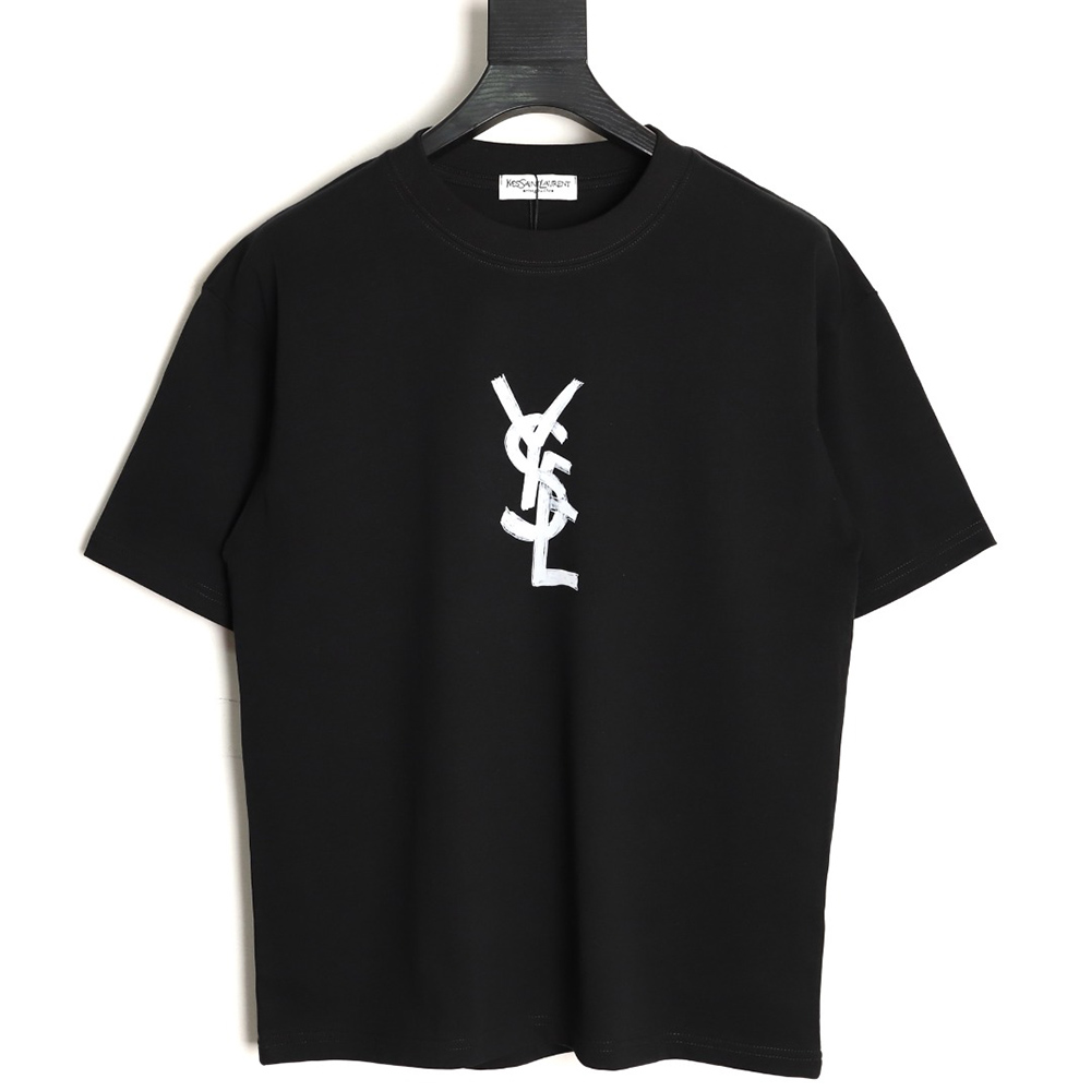 yves Sa**t Lau*nt graffiti print short-sleeved t-shirt