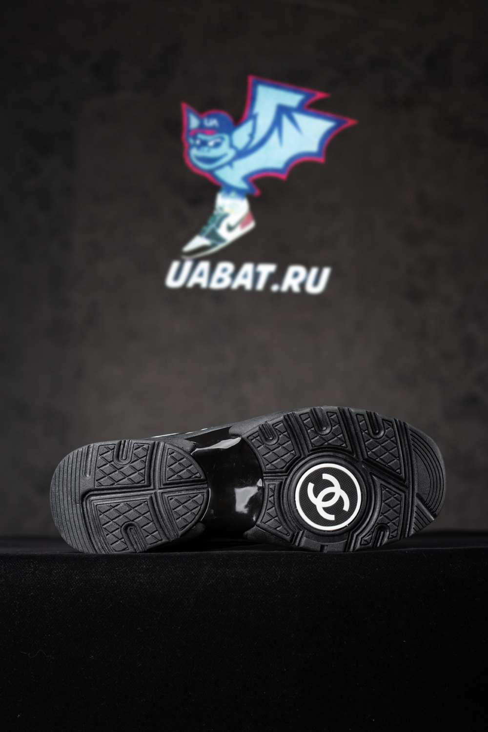 Ch*el cc low-top sneakers black & white