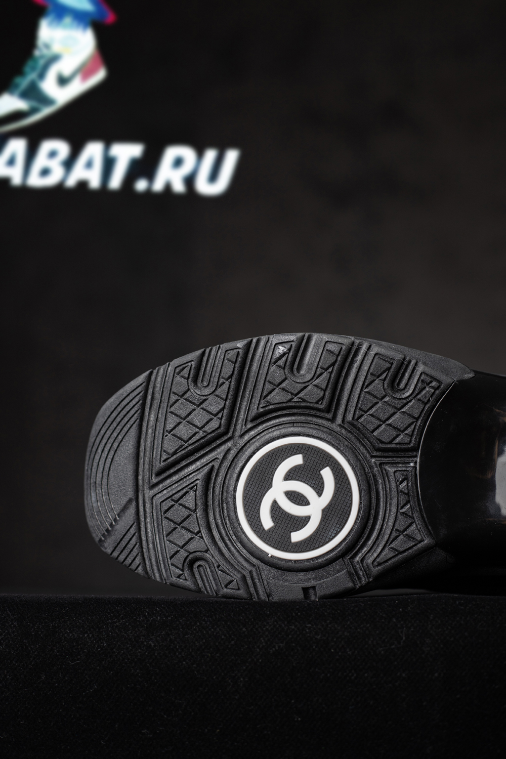 Ch*el cc low-top sneakers black & white