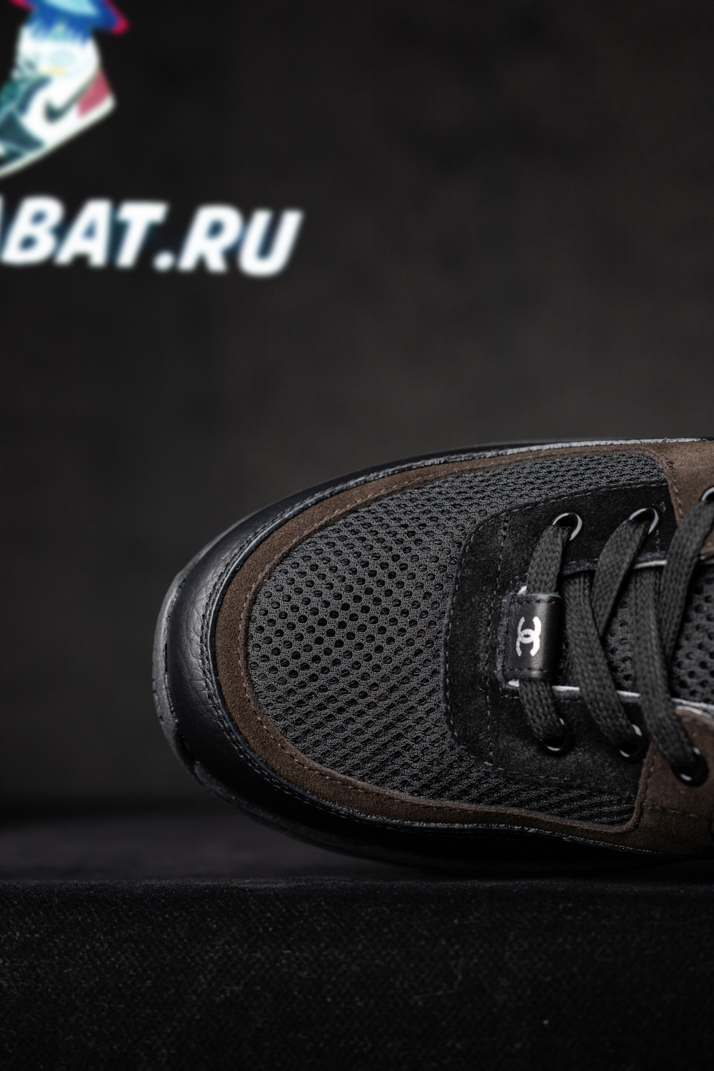 Ch*el cc low-top sneakers black & white