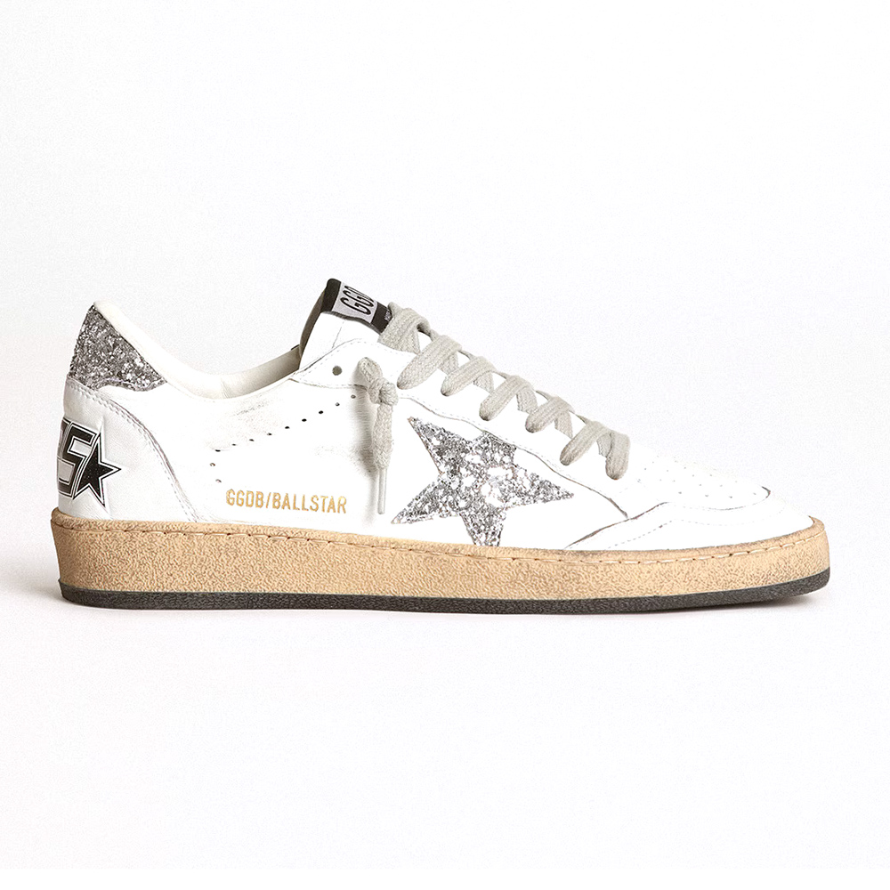 Golden Goose Ballstar ''White Silver Glitter''