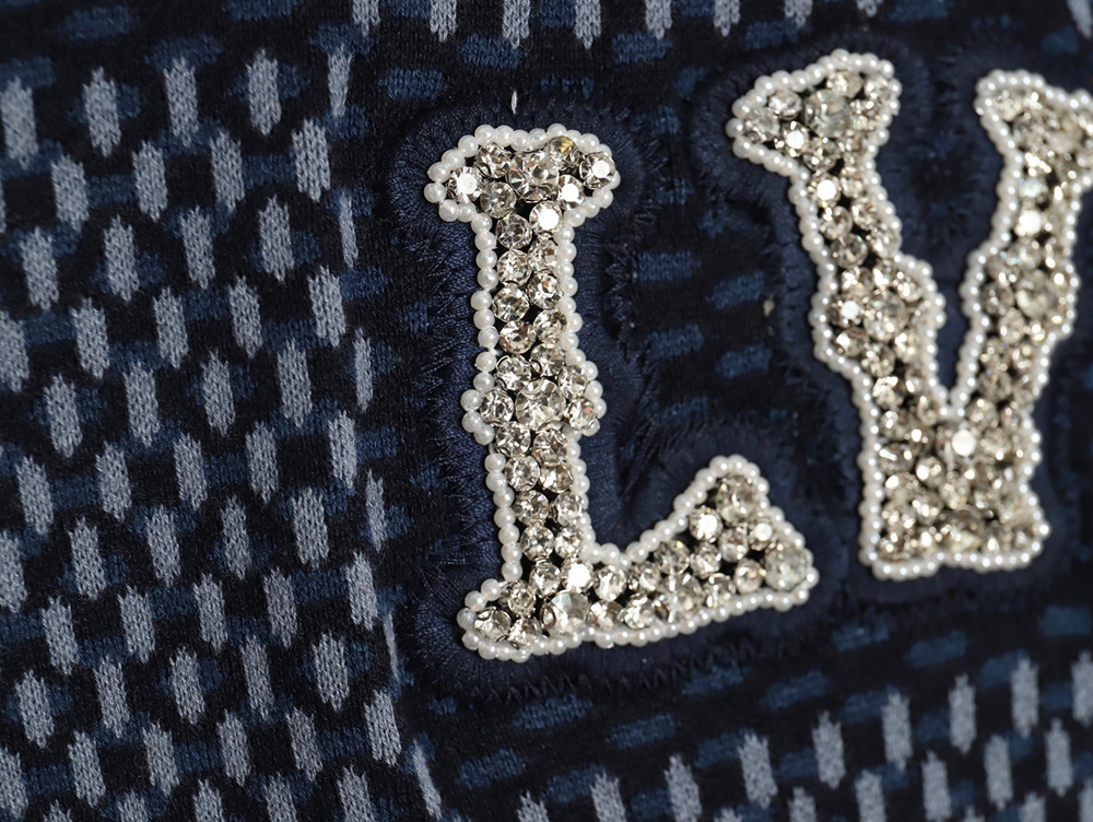 l0*is v*t0n pharrell Di*m*nd logo checkerboard knitted short-sleeved