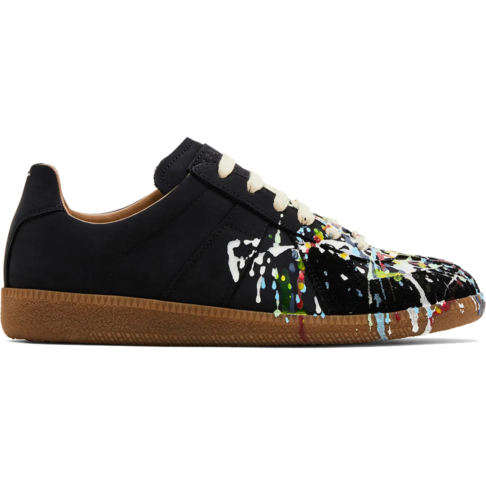 ma*s*n Ma*i*la replica low ''paint splatter - black pollock''