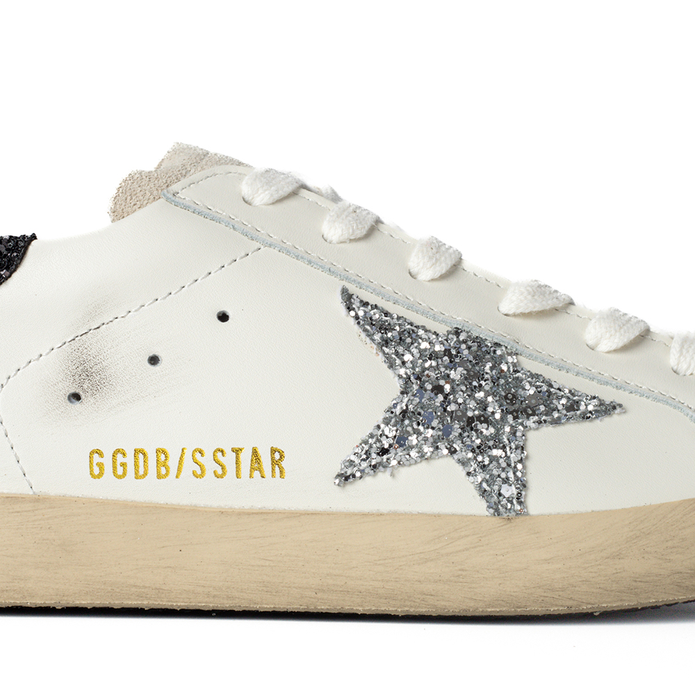 golden goose S*per-star white black glitter