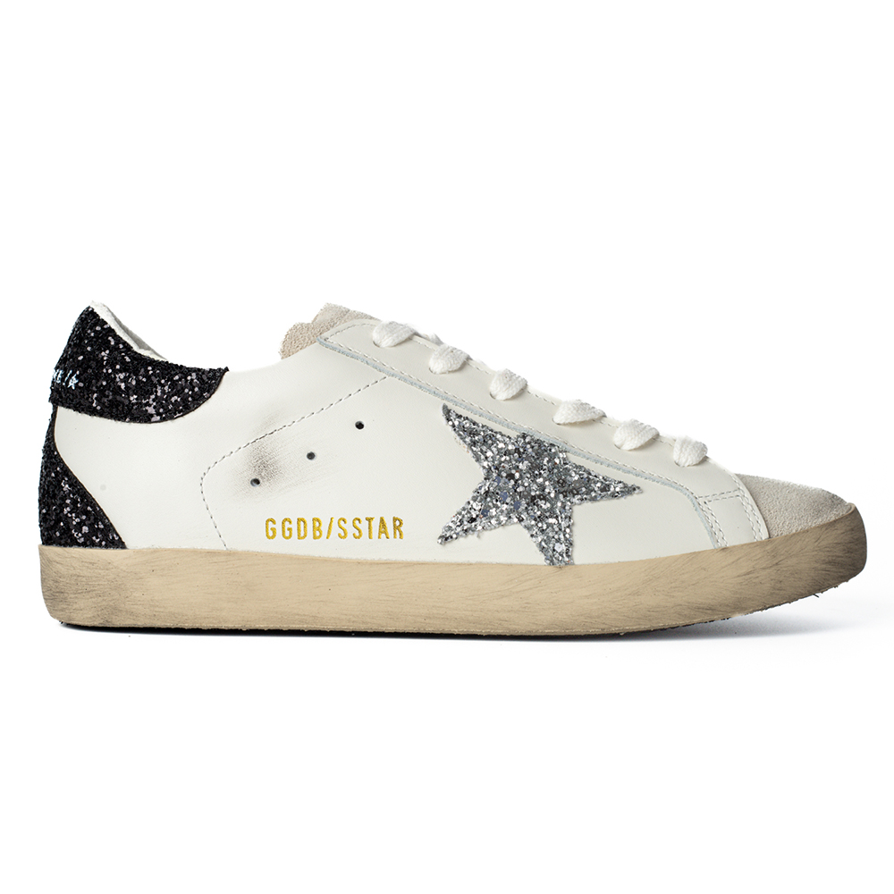 golden goose S*per-star white black glitter