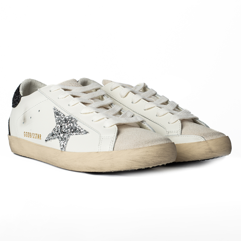 golden goose S*per-star white black glitter