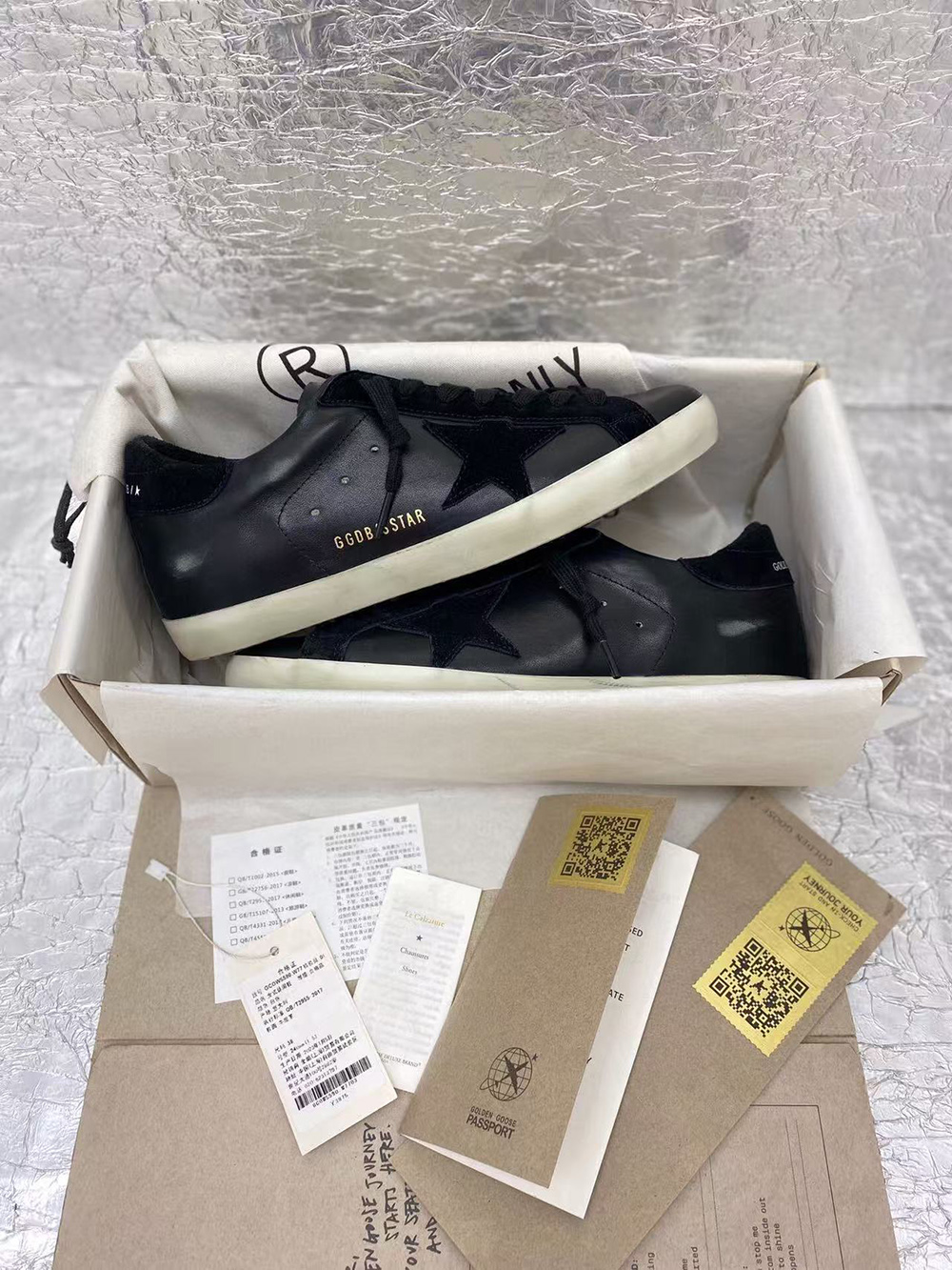 golden goose S*per-star black sneakers
