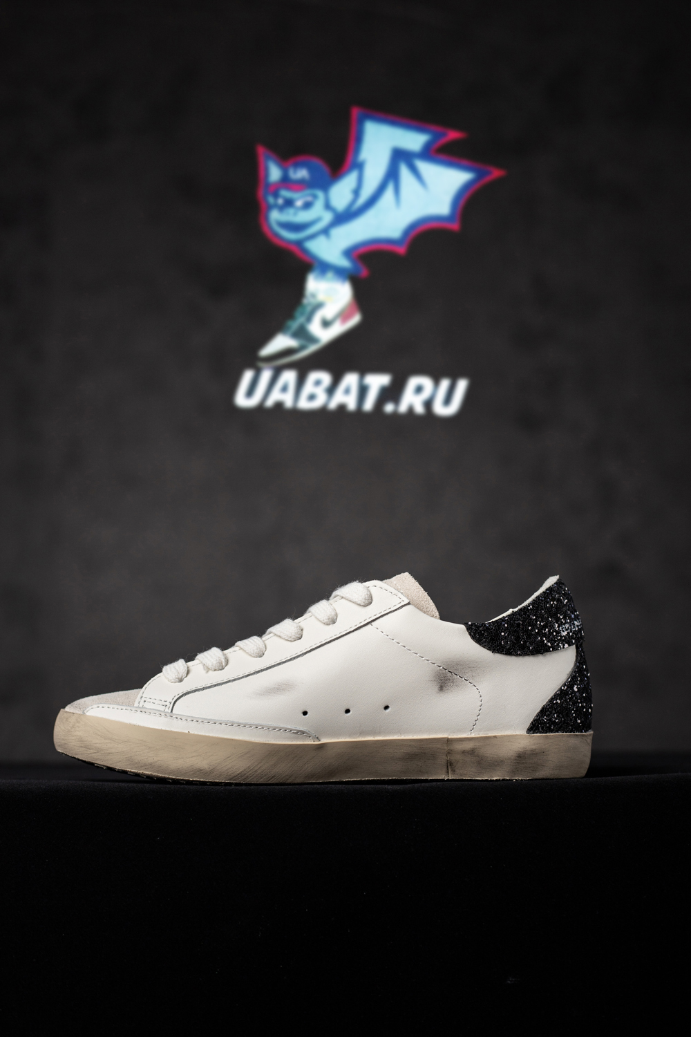 golden goose S*per-star white black glitter