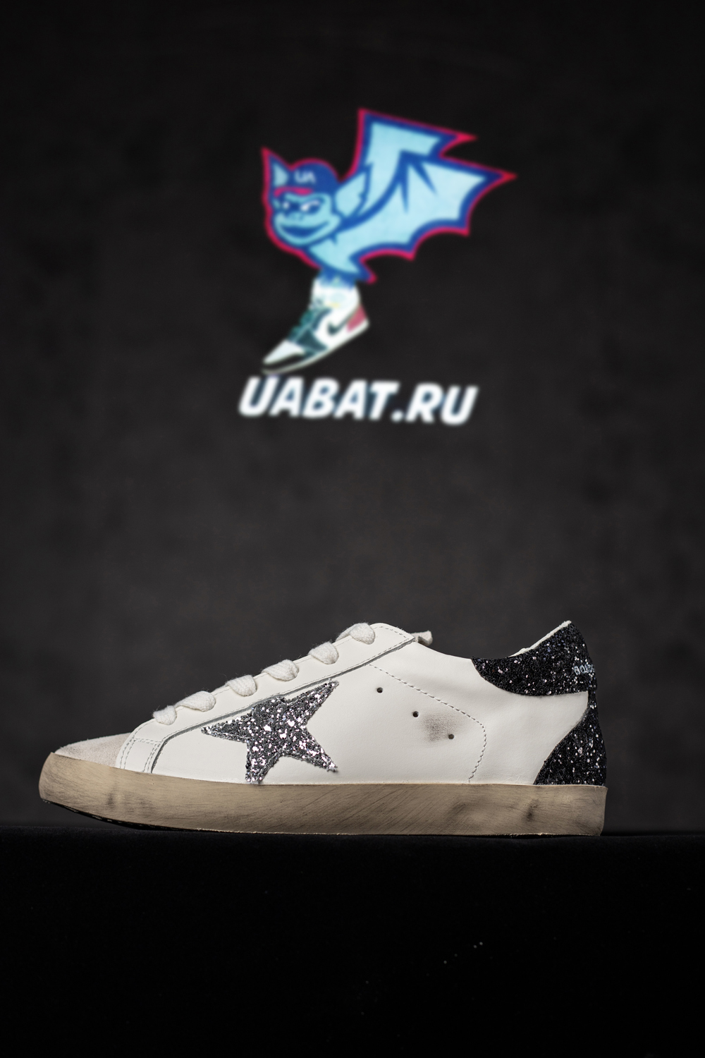 golden goose S*per-star white black glitter