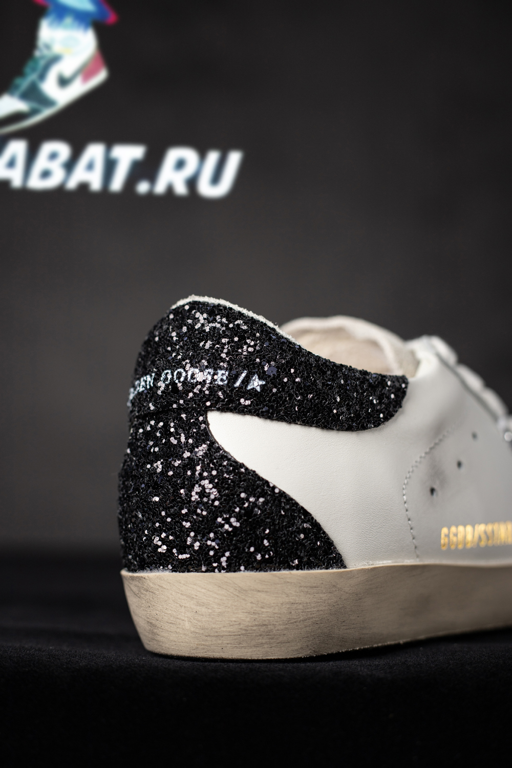 golden goose S*per-star white black glitter