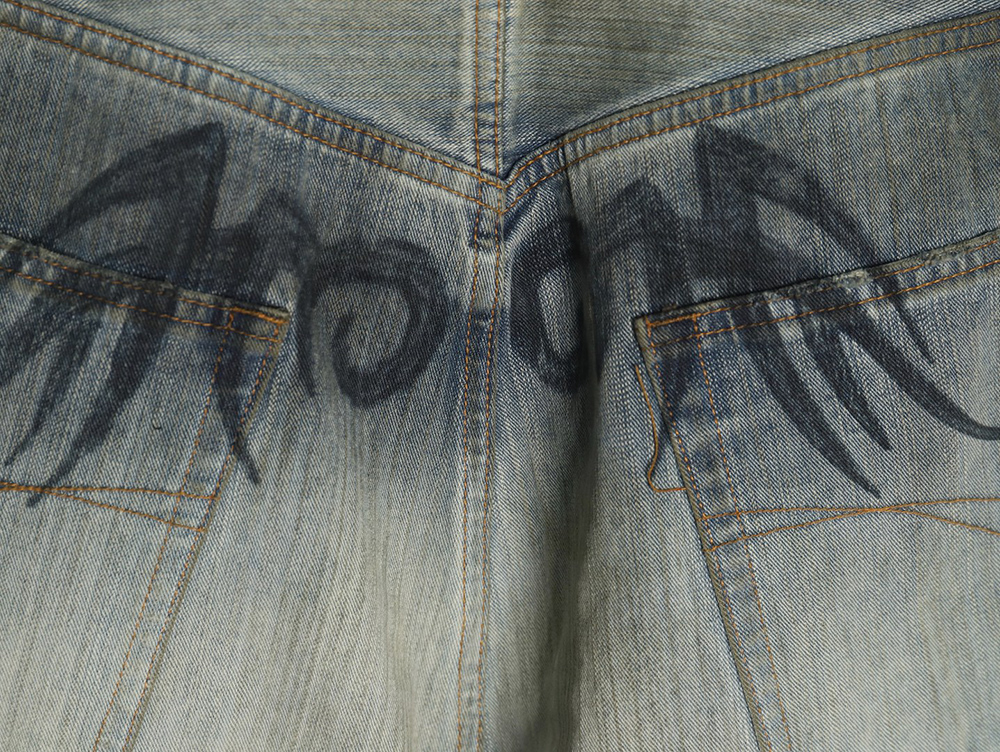 Ba*len*cia*ga y2k totem pattern drawstring jeans