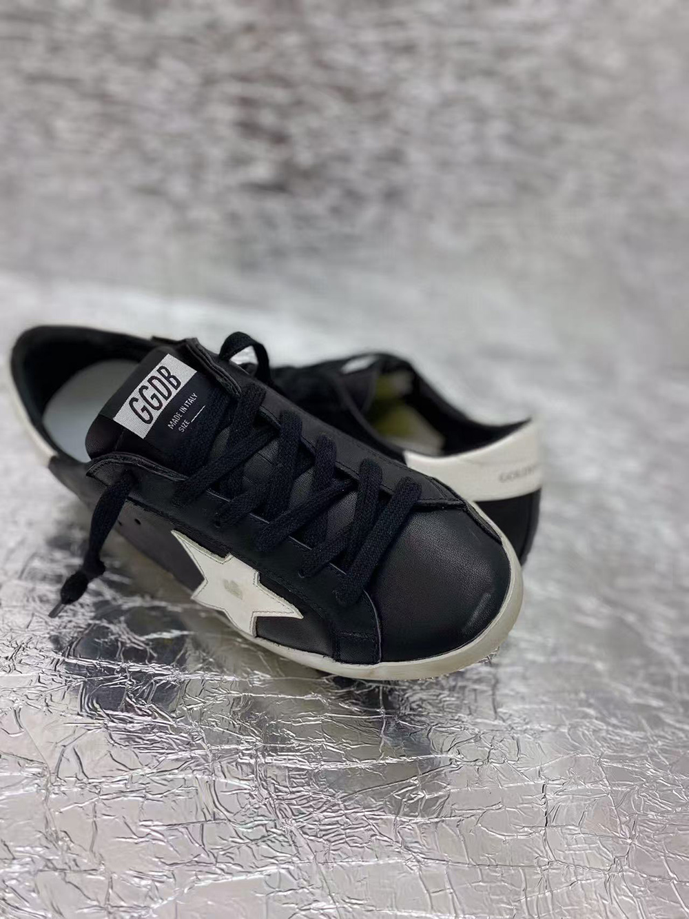 golden goose S*per-star sneakers black white