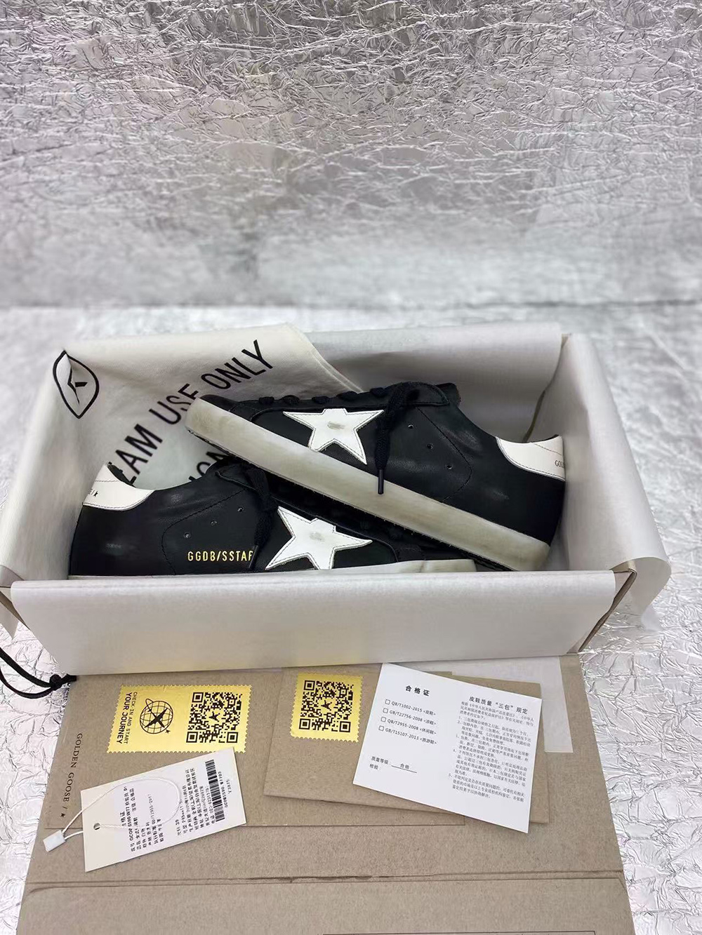 golden goose S*per-star sneakers black white