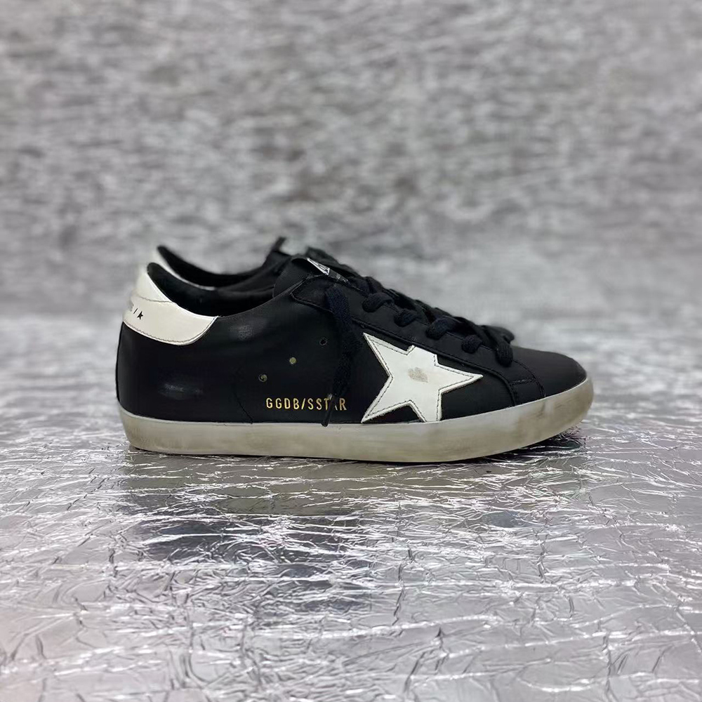 golden goose S*per-star sneakers black white