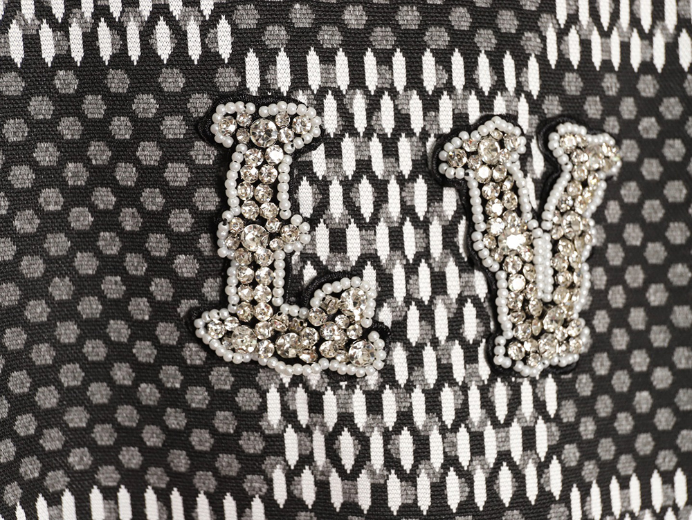 l0*is V*t0n pharrell checkerboard rhinestone woolen short-sleeved t-shirt tsk1