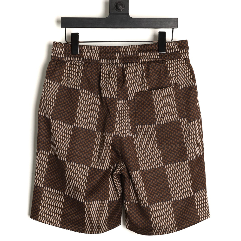 l0*is V*t0n pharrell checkerboard rhinestone wool shorts