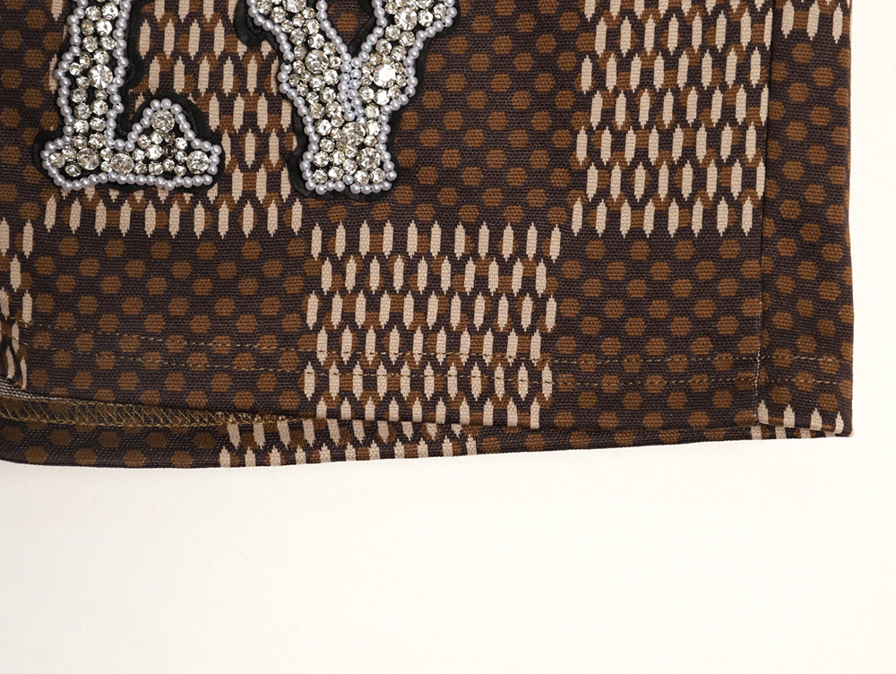 l0*is V*t0n pharrell checkerboard rhinestone wool shorts