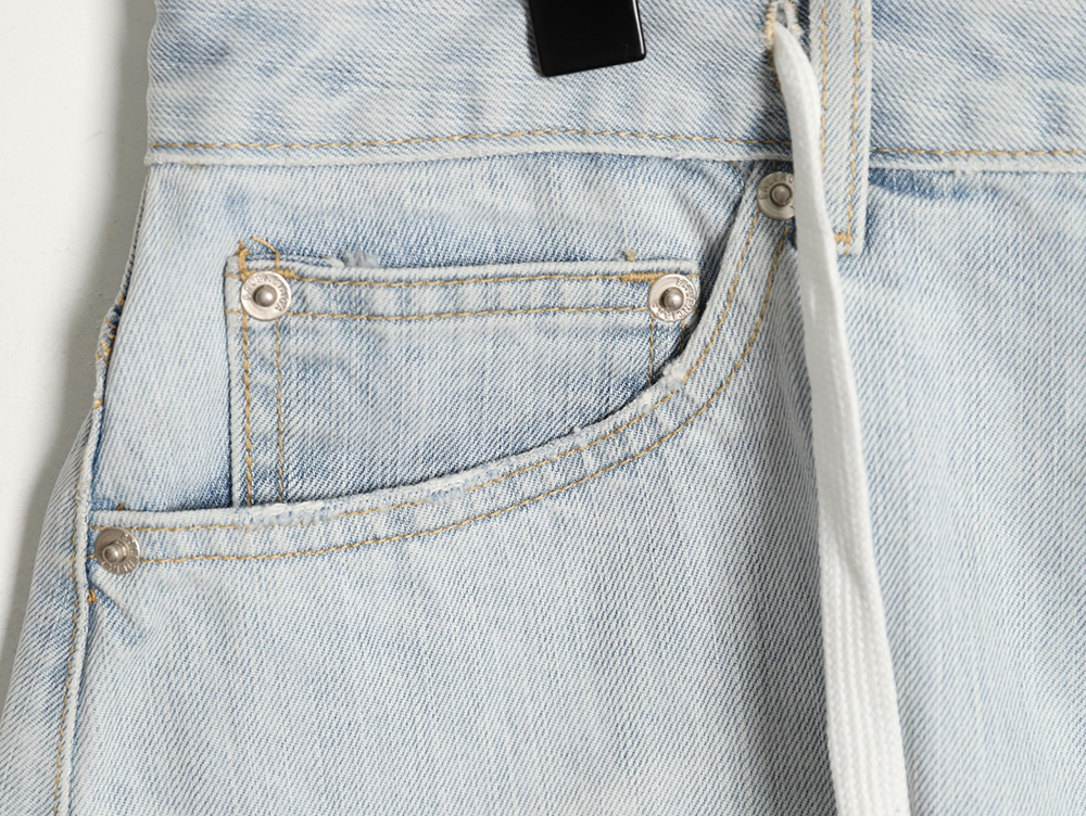 Ba*len*cia*ga denim heavy bleached washed denim shorts