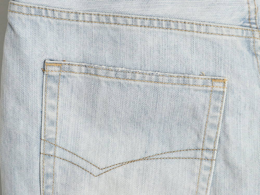 Ba*len*cia*ga denim heavy bleached washed denim shorts