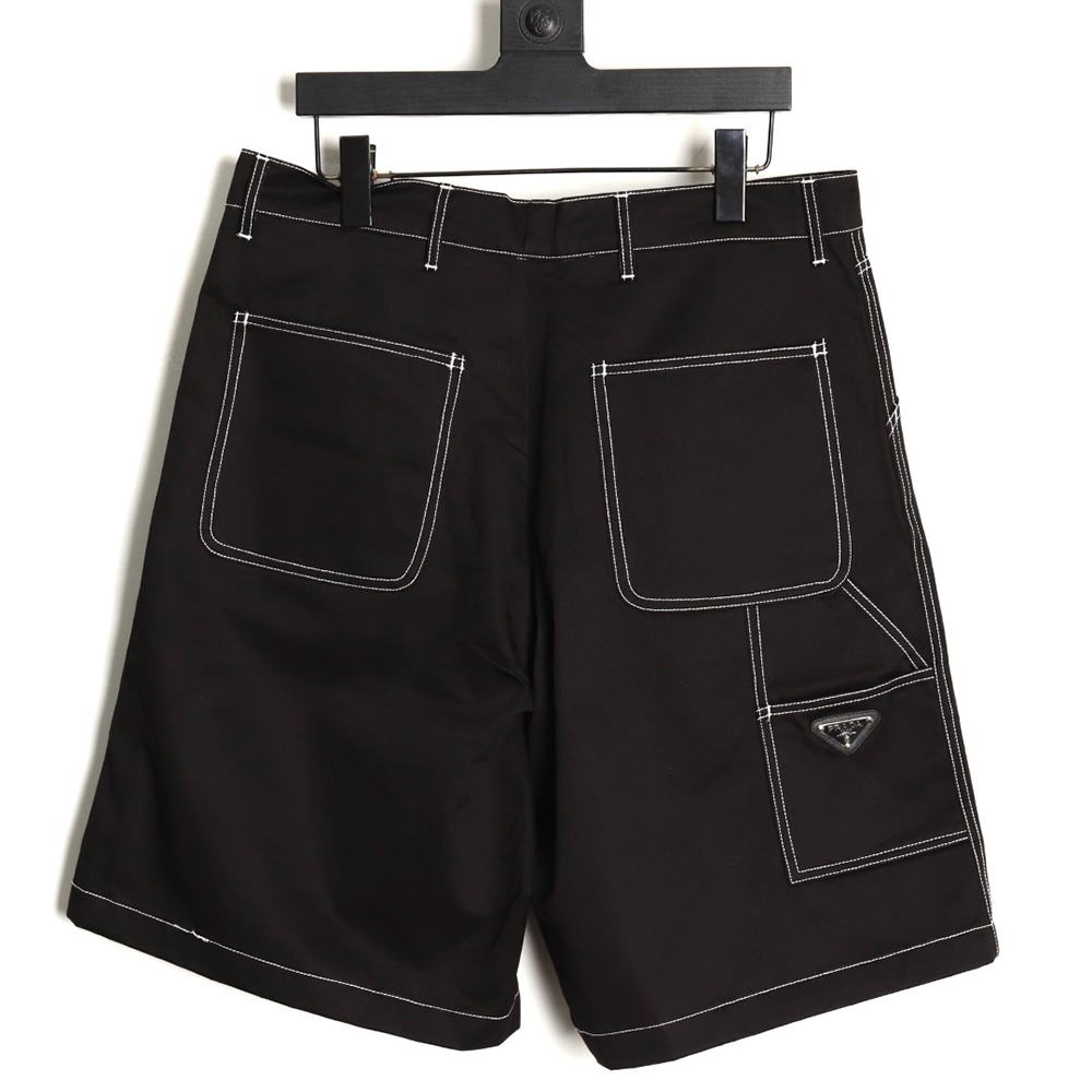 Pra*a triangle stitching cargo shorts