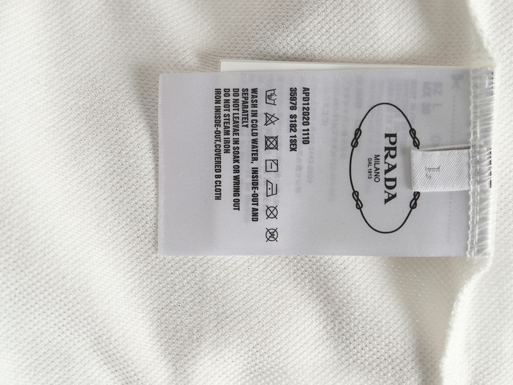 Pra*a classic triangle logo half-zip short-sleeved polo shirt