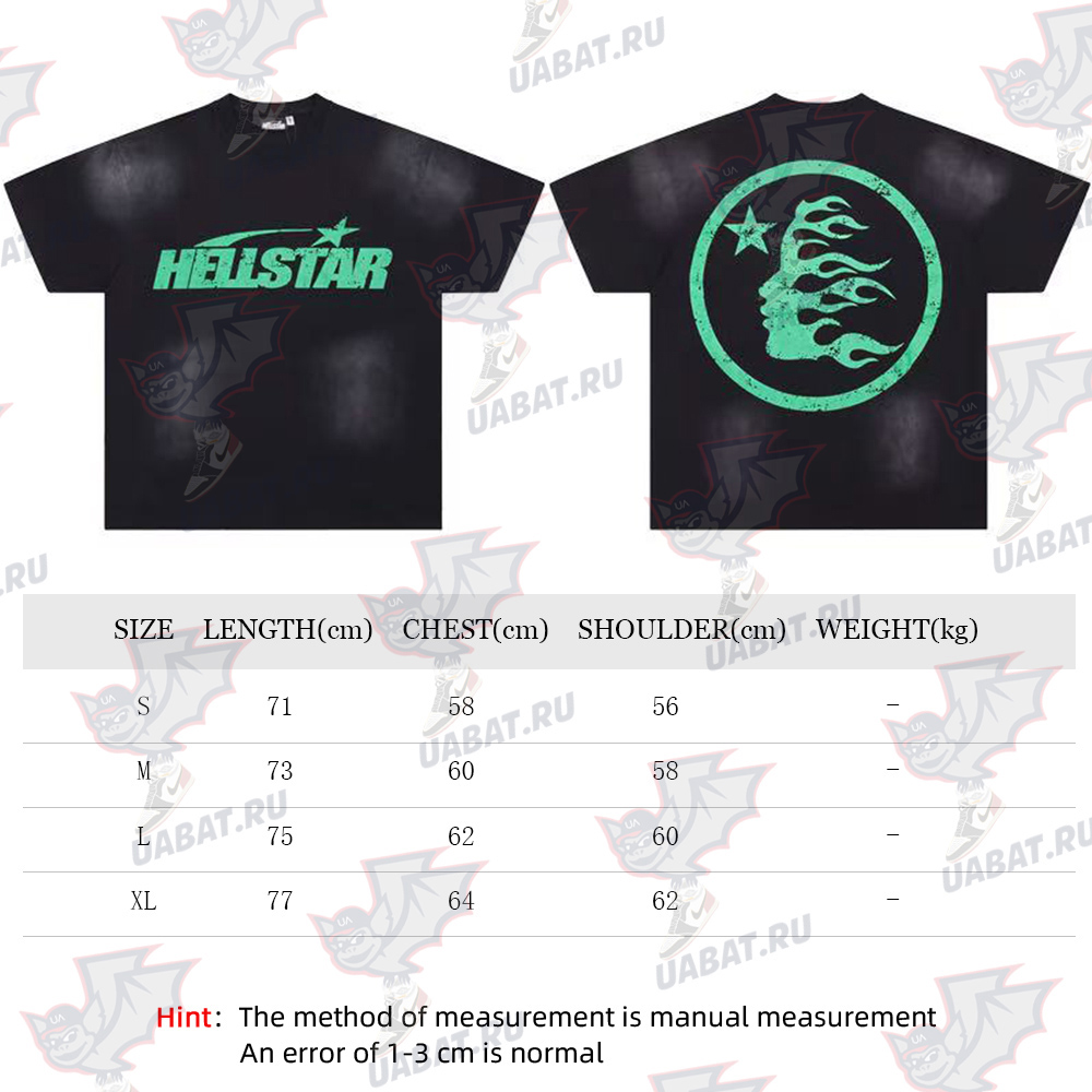 Hell star print black short sleeves