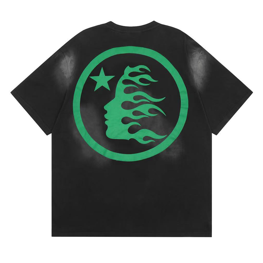 Hell star print black short sleeves