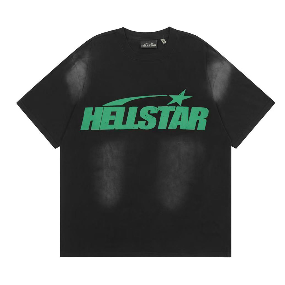 Hell star print black short sleeves