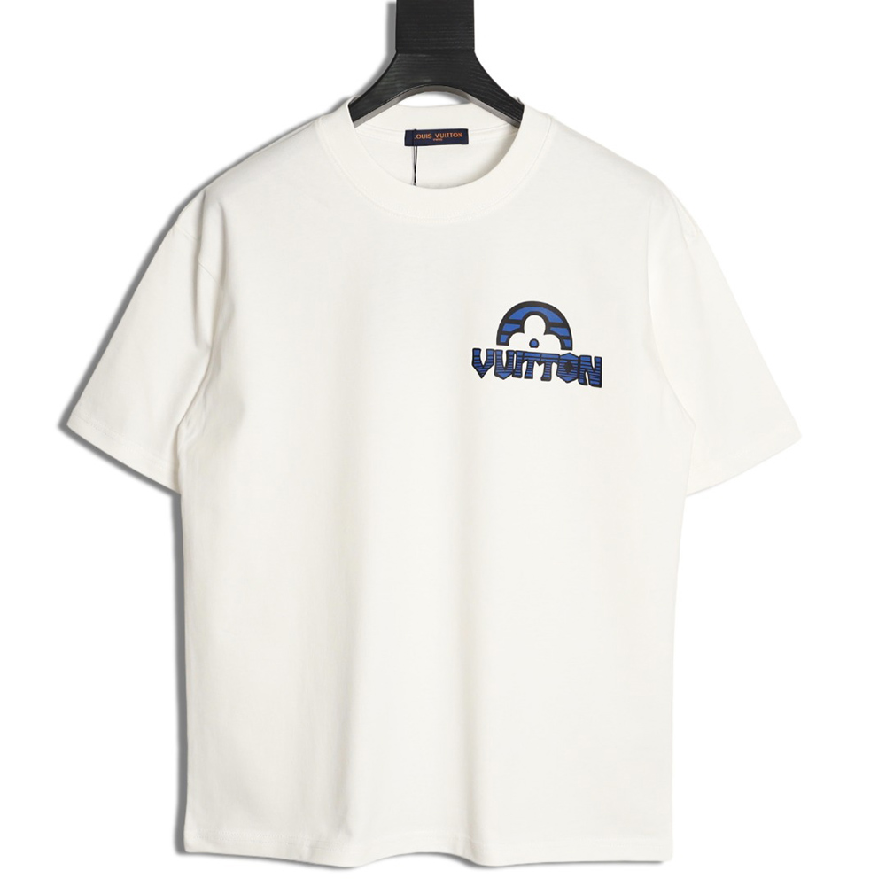 l0*is V*t0n black blue lettering short-sleeved t-shirt