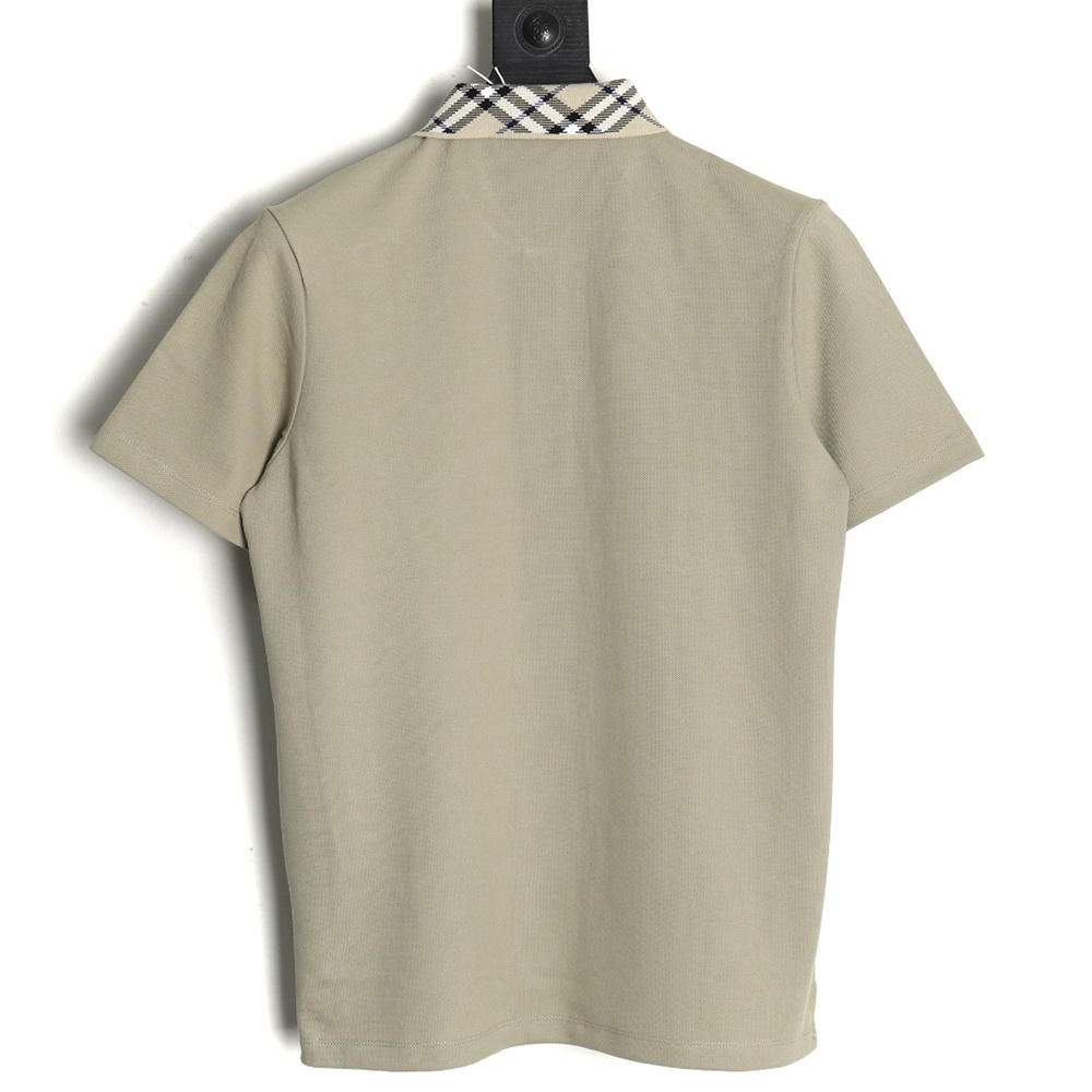 B**rry check collar short sleeve polo shirt