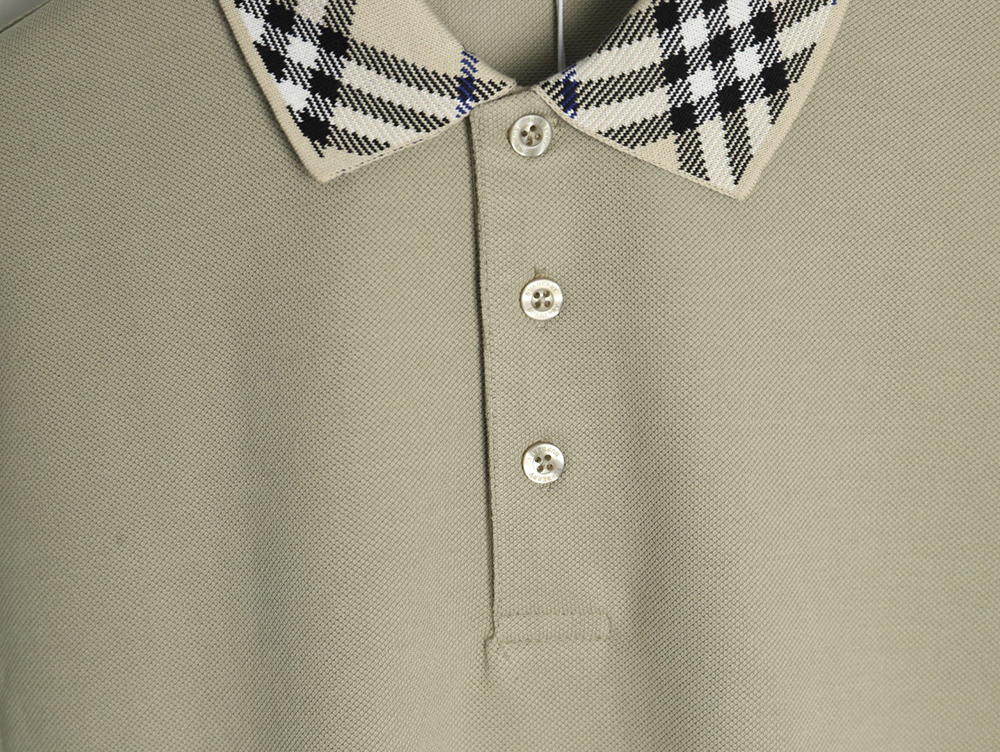 B**rry check collar short sleeve polo shirt