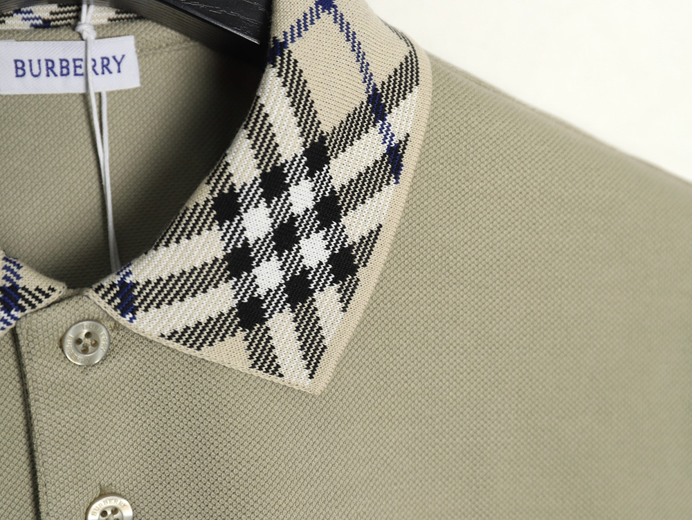 B**rry check collar short sleeve polo shirt