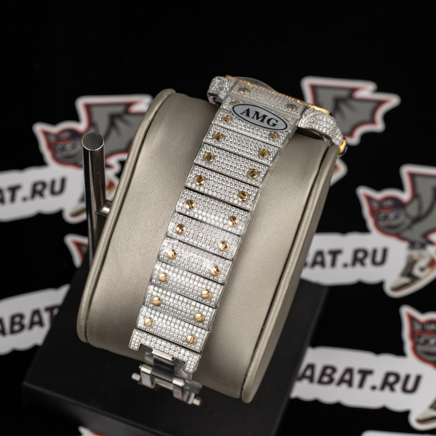 ca*t*er santos 100 xl 2656 gold and steel full custom Di*m*nd men