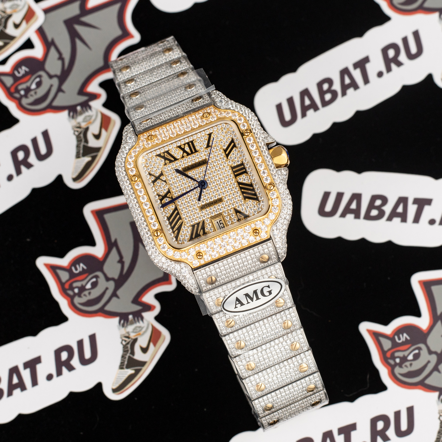 ca*t*er santos 100 xl 2656 gold and steel full custom Di*m*nd men