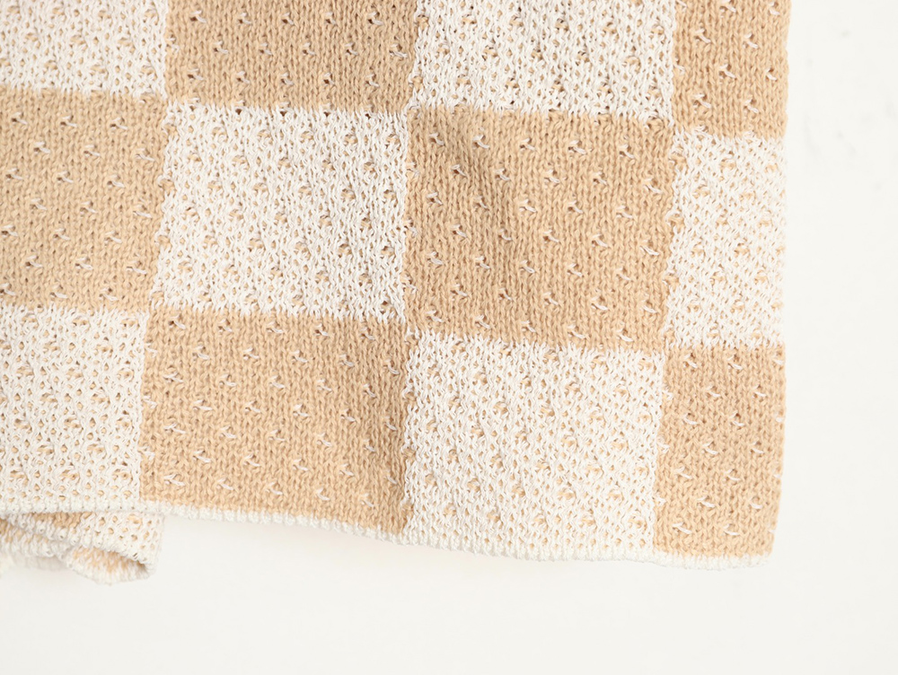 Askyurself checkerboard knit shorts