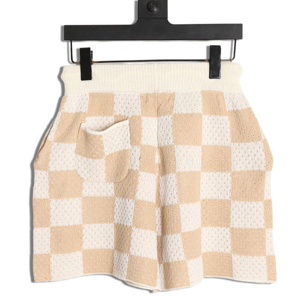 Askyurself checkerboard knit shorts