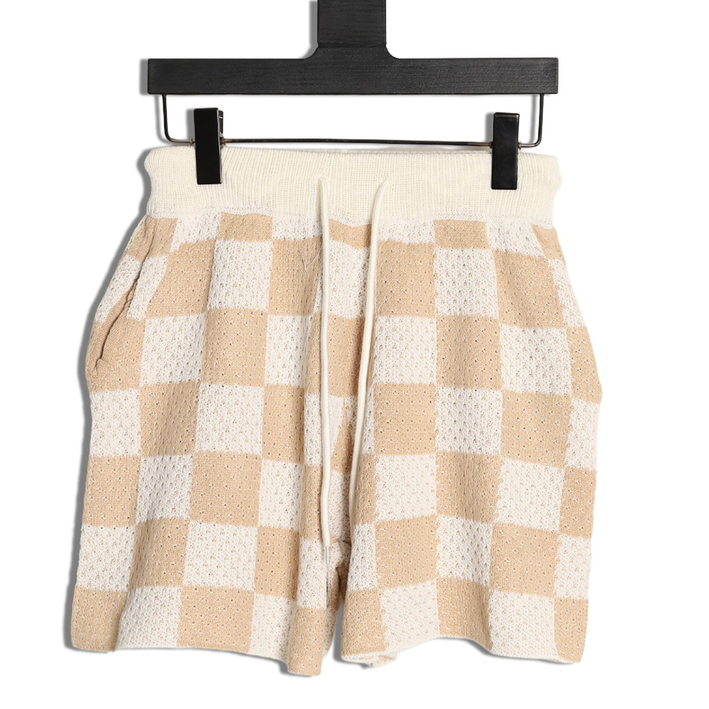 Askyurself checkerboard knit shorts