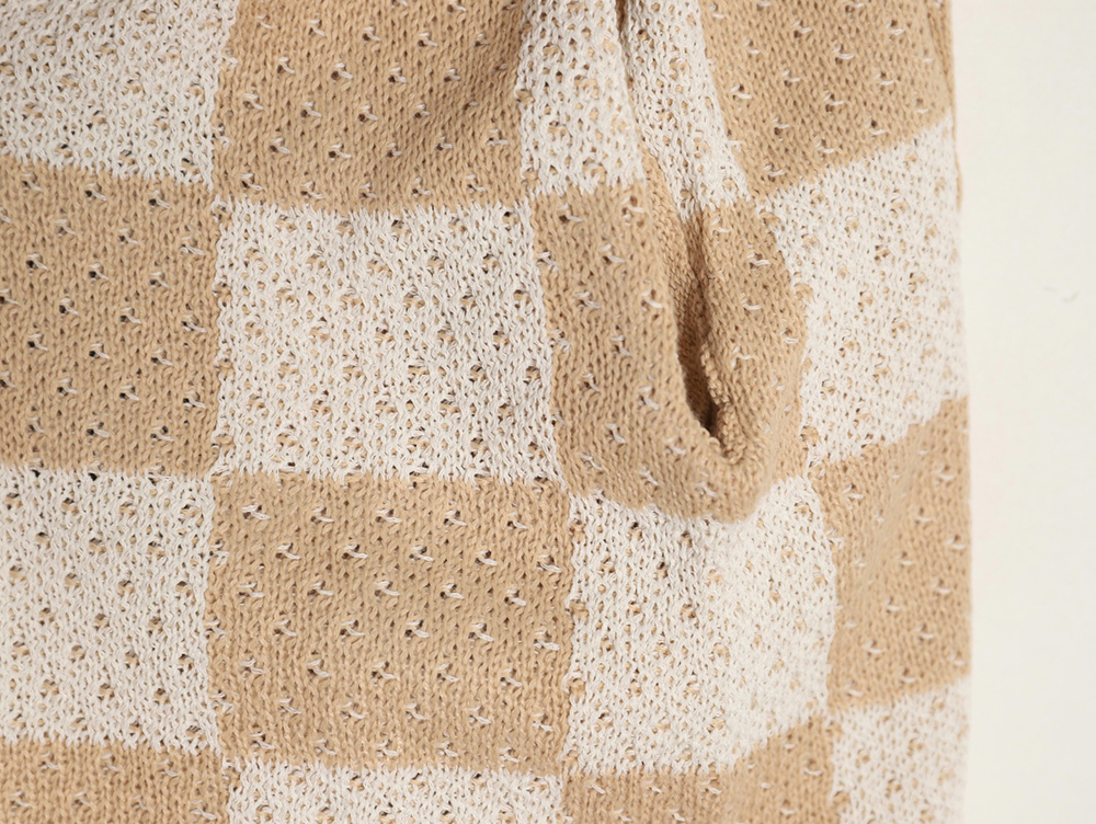 Askyurself checkerboard knit shorts