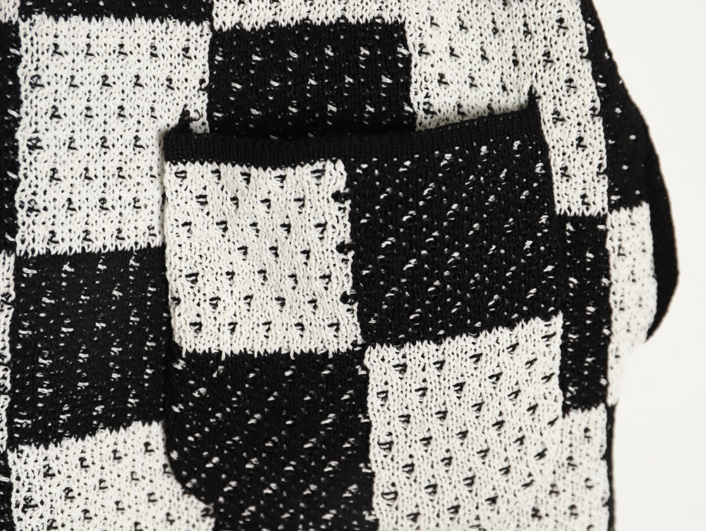 Askyurself checkerboard knit shorts TSK1