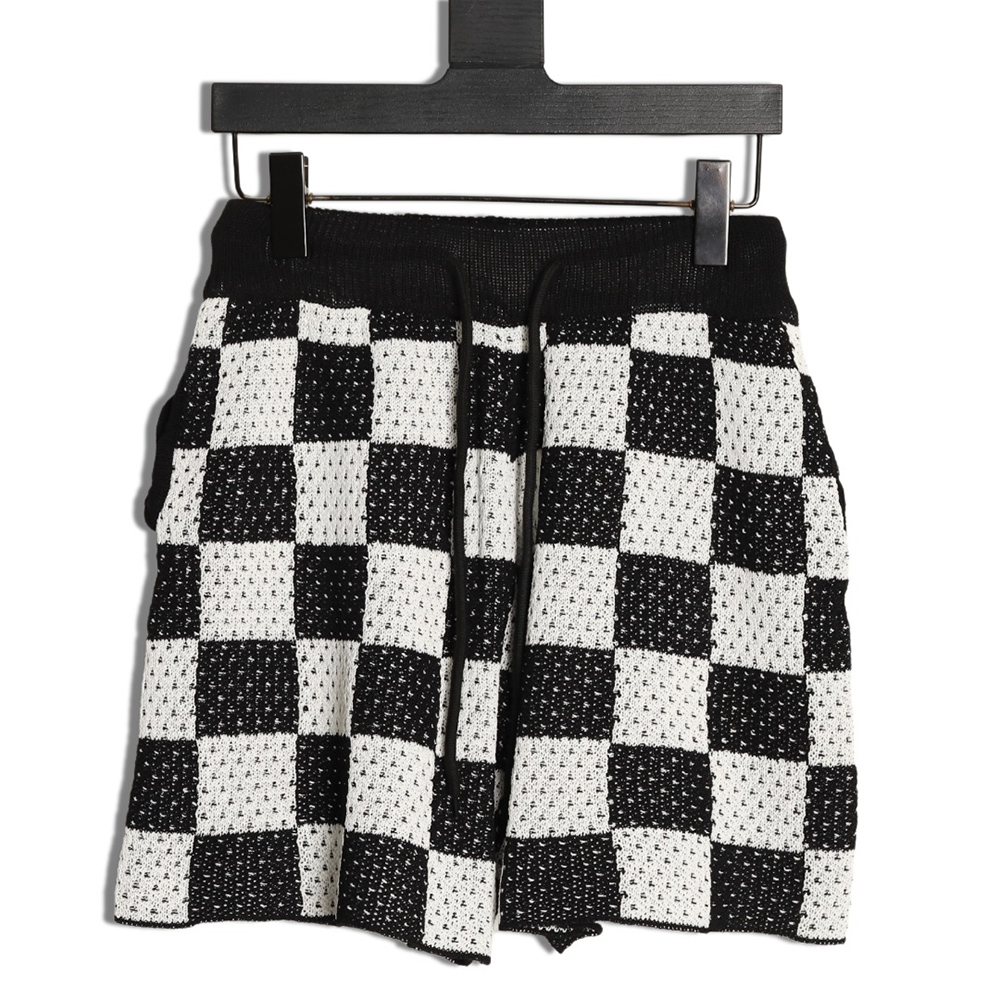 Askyurself checkerboard knit shorts TSK1