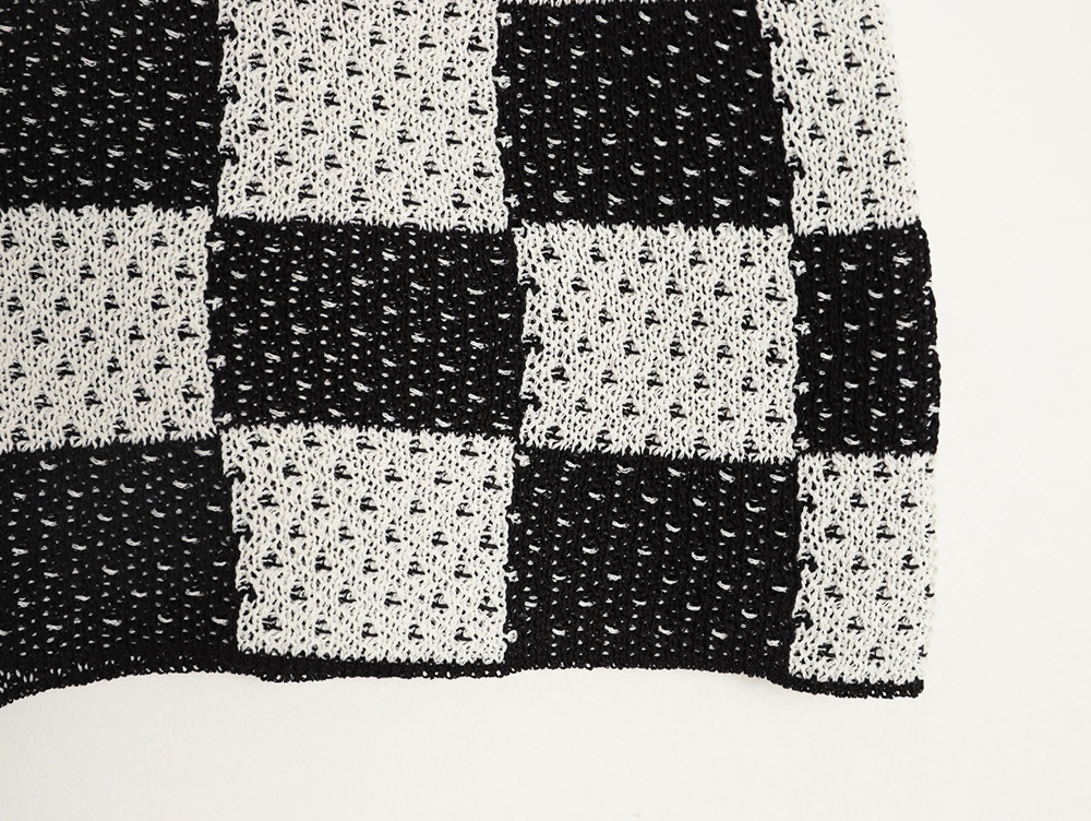 Askyurself checkerboard knit shorts TSK1