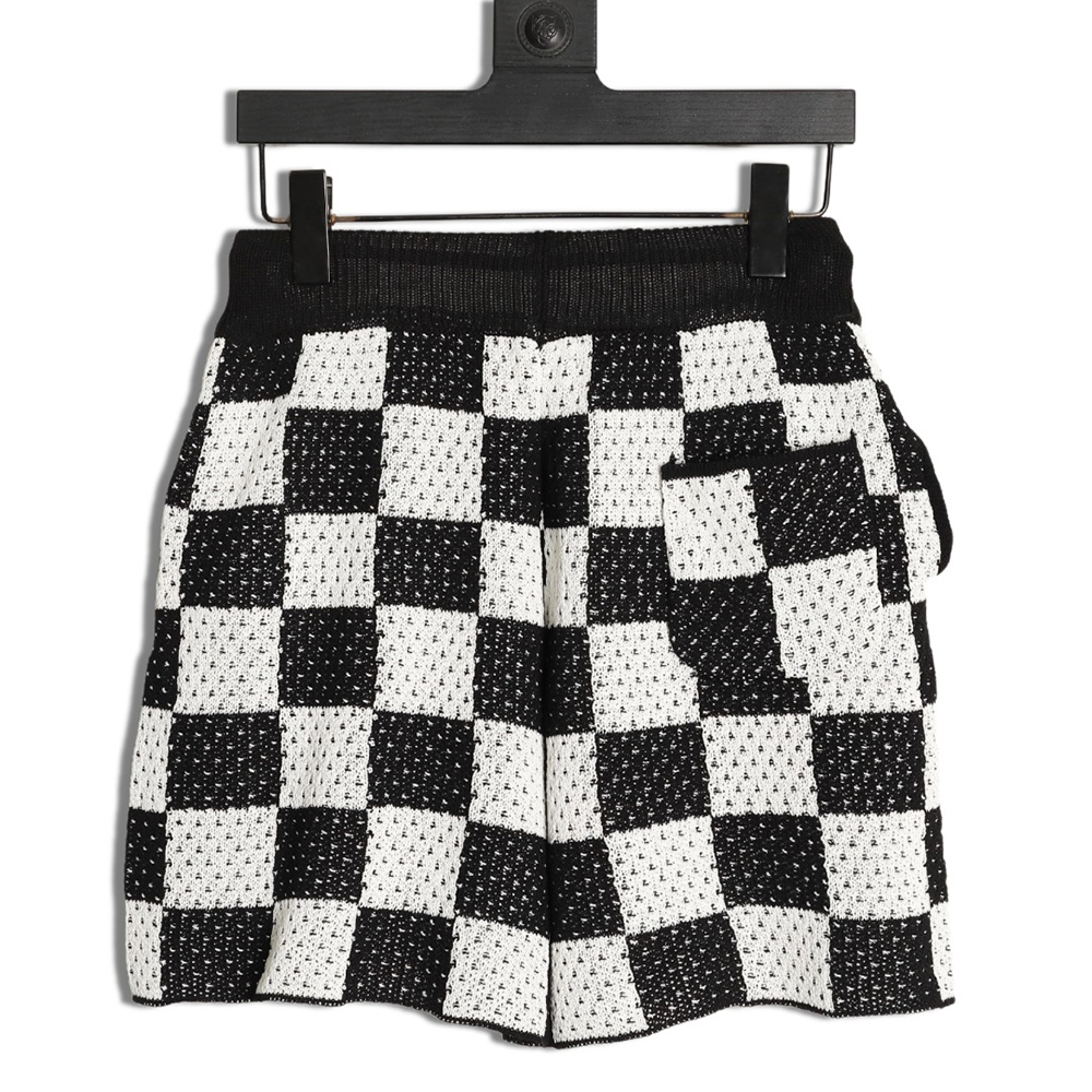 Askyurself checkerboard knit shorts TSK1